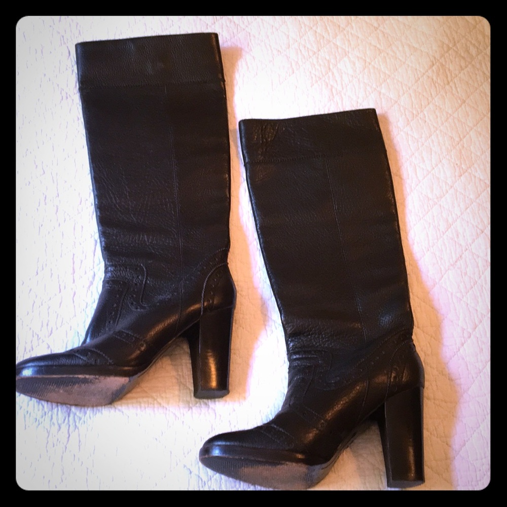 Michael Kors Tall Black Leather Boots